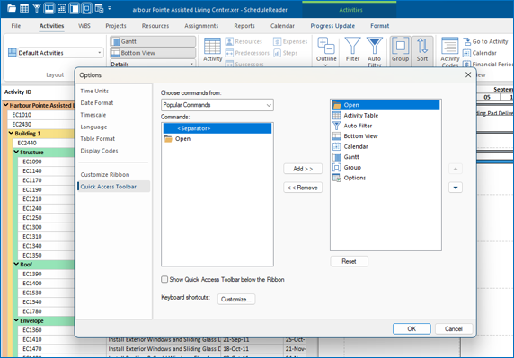 ScheduleReader Introduces Version 9.5 4 quickaccesstoolbarcusotmization